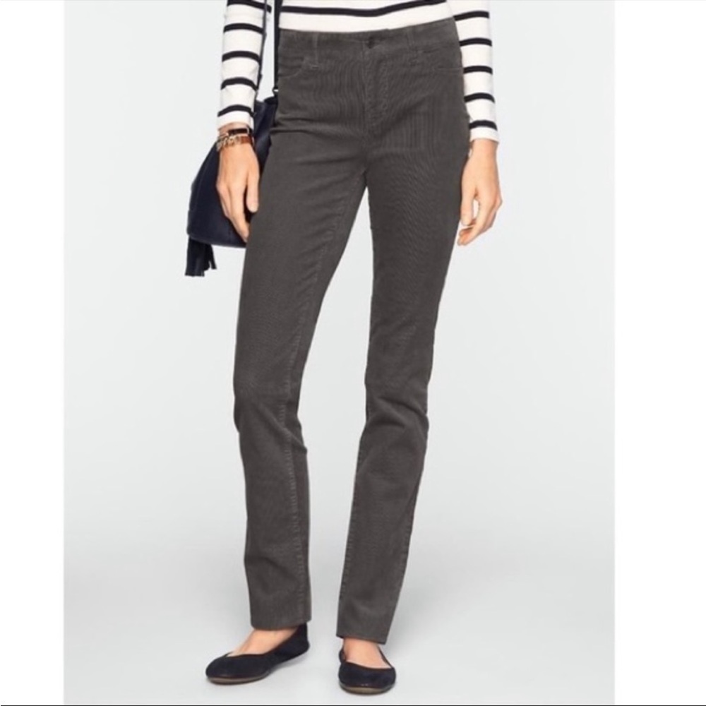 NWT Talbots Pant Trouser Heritage Straight Leg Grey Corduroy Petite Winter Knit